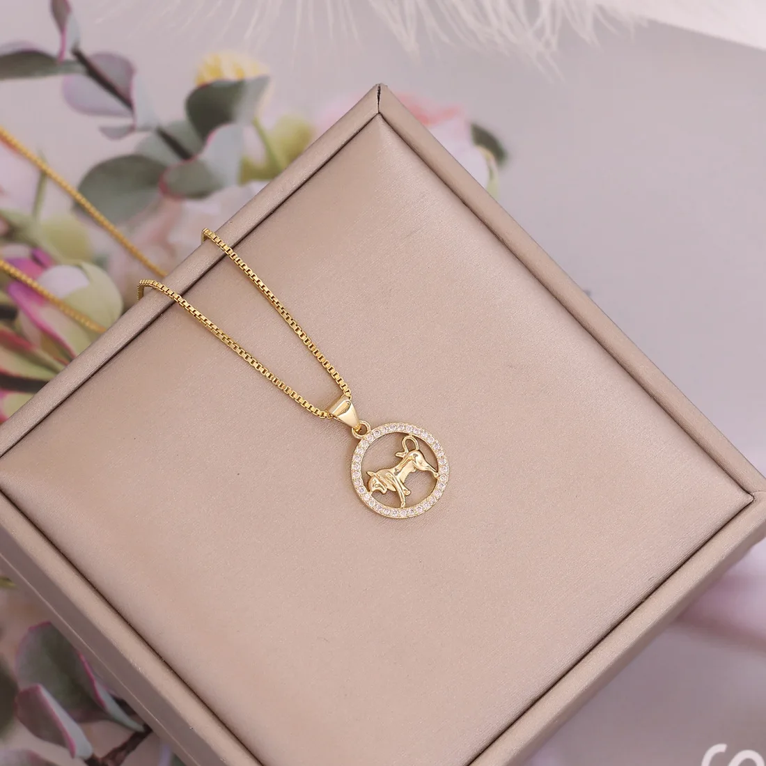 (tauro) Collar Con Colgante Minimalista Del Zodíaco, Cadena Para Clavícula