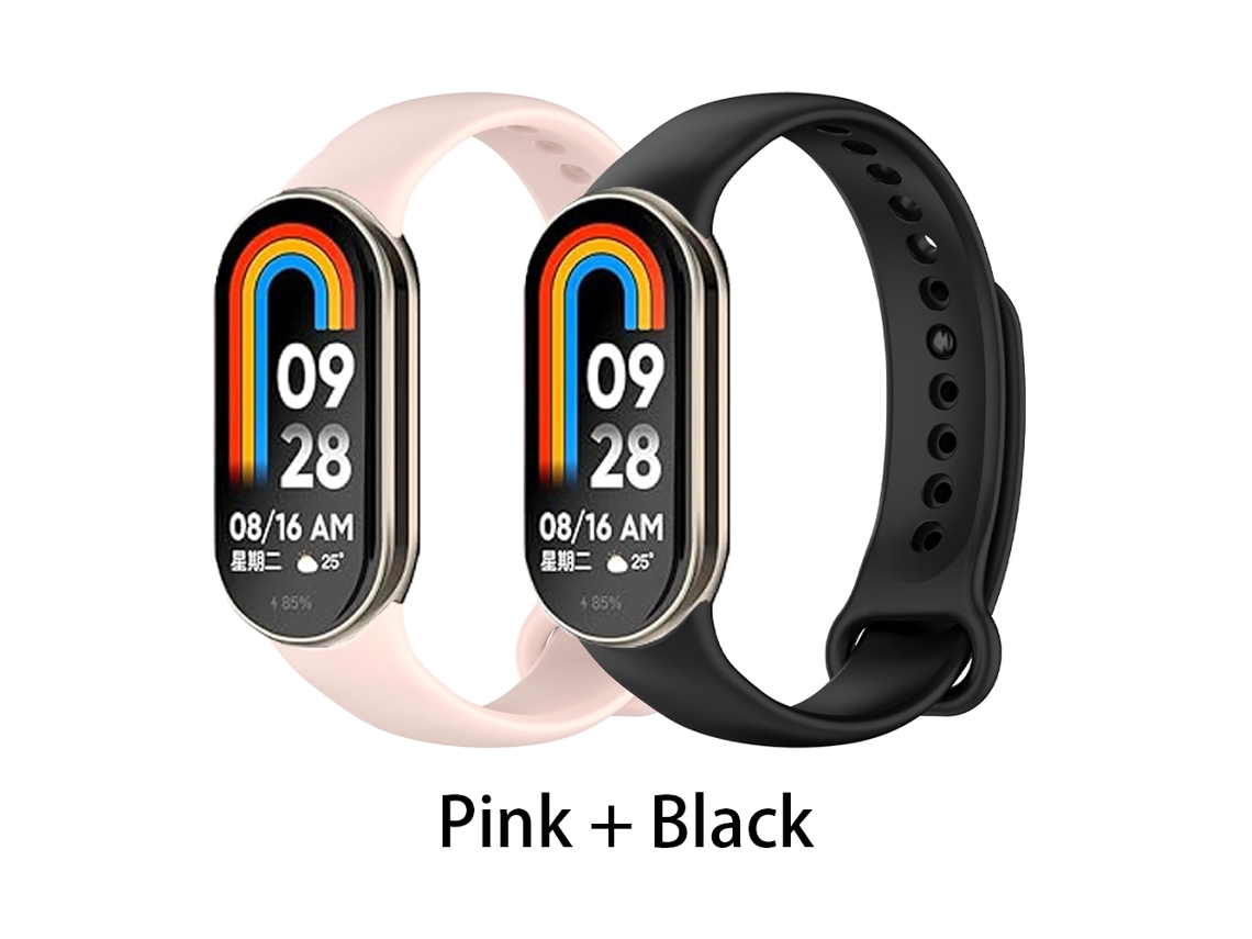 Pulsera Deportiva De Silicona De Repuesto Para Xiaomi Smart Band 8/9/10 (Rosa Y Negra) CHRUI