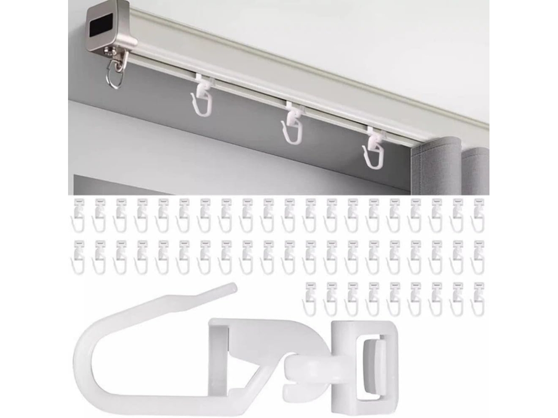 Pack de 50 ganchos de cortina blancos para raíles traseros Man Iveco Daf106 Vayotoy