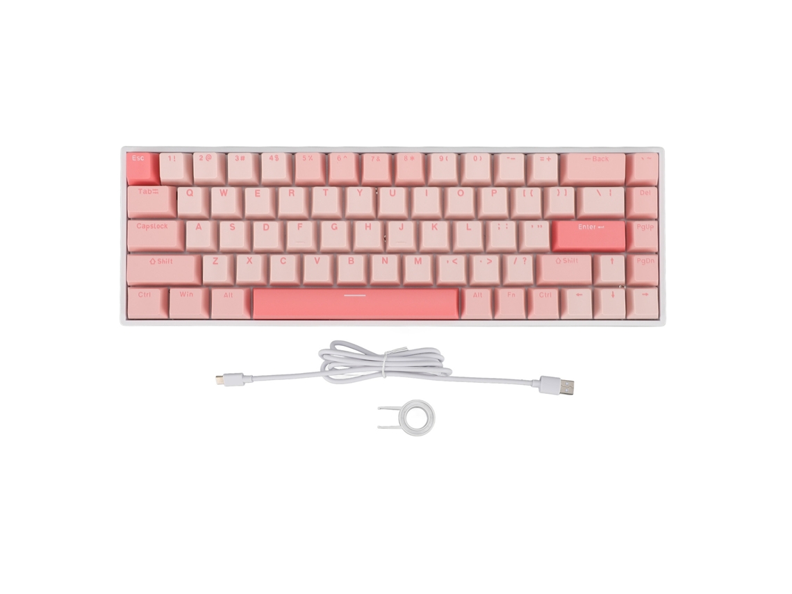 Teclado mecánico Baoj-2026, 68 teclas, interruptores rojos, retroiluminación RGB al 60%, con cable, para PC gaming, puerto USB.