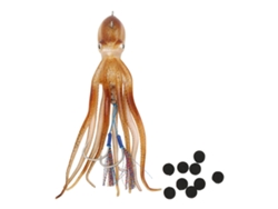 Señuelo De Pulpo Simulado Con 10 Pastillas De Tinta Para Pesca En Agua Salada, Señuelo De Calamar Realista.