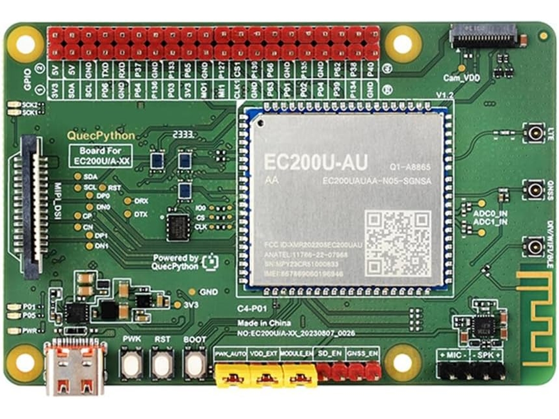 Placa De Desarrollo Ec200u Iot Lte Cat 1-au C4-p01 Para Comunicación Sin Bluetooth (quecpython)