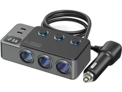 Adaptador Para Encendedor De Cigarrillos De Coche Con Usb Pd Y Conmutador Ultrarrápido