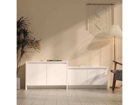 Mueble para la televisión VIDAXL Blanco Madera contrachapada (146.5x35x50 cm)