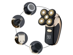 Kit Afeitadora Eléctrica Lk-5800, 5 Cuchillas Flotantes + 4 Accesorios, Ideal Para Calvicie Y Cuidado Facial, Usb Recargable