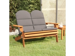 Lovely Home Banco de Jardín Adirondack con Cojines 126 Cm Acacia Maciza