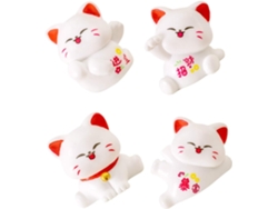 Kit De 4 Estatuas De Gatos, Decoración Para Fiestas Temáticas De Gatos, Adornos Decorativos De Gatos Para Jardín Y Hogar