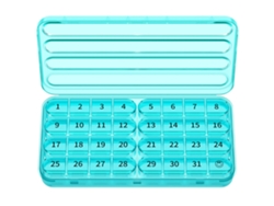 Organizador De Pastillas Eifson 31 Días 1 Vez Al Día Para Viaje Sin Bpa (cian)