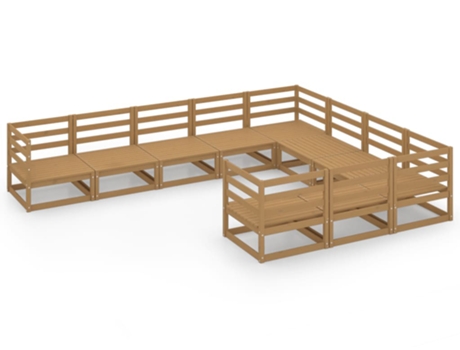 Conjunto 10 de muebles de jardín VIDAXL madera maciza de pino