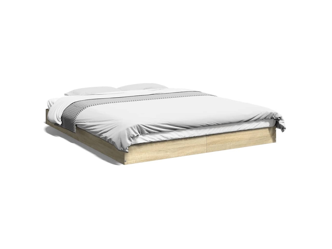 Maison Exclusive - Estructura De Cama Madera De Ingeniería Roble Sonoma 160x200 Cm