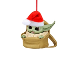 Figura decorativa navideña de acrílico de Baby Yoda y Papá Noel