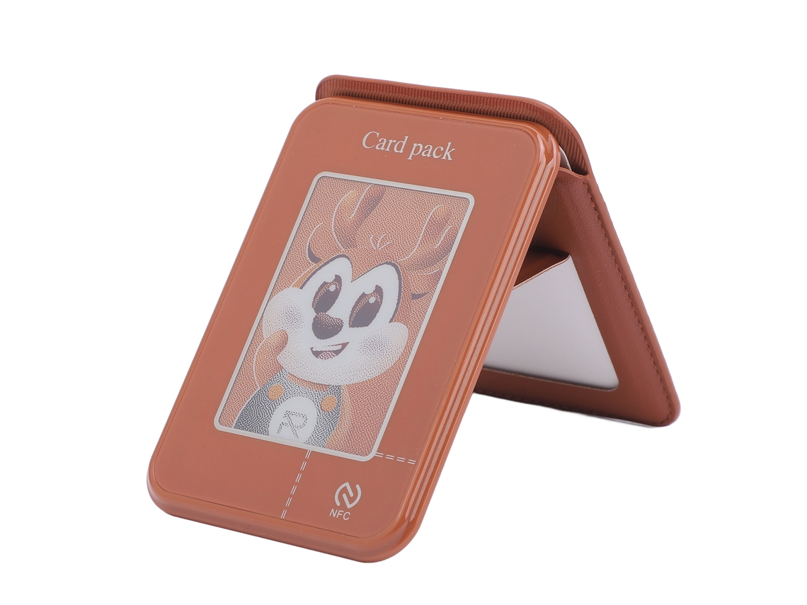 Cartera Magnética Con Soporte, Pantalla Nfc Ink, Control Por Aplicación, 3 Modos Para Teléfonos Móviles De 16, 15, 14 Y 13 Pulgadas - Marrón