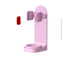 Soporte ajustable para cepillo de dientes eléctrico, base de silicona antideslizante, soporte de pared Mdug (rosa)