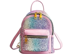2026-mochila De Piel Falsa Con Lentejuelas Brillantes Para Niñas Bolso De Hombro Con Cremallera Y Asa Ajustable