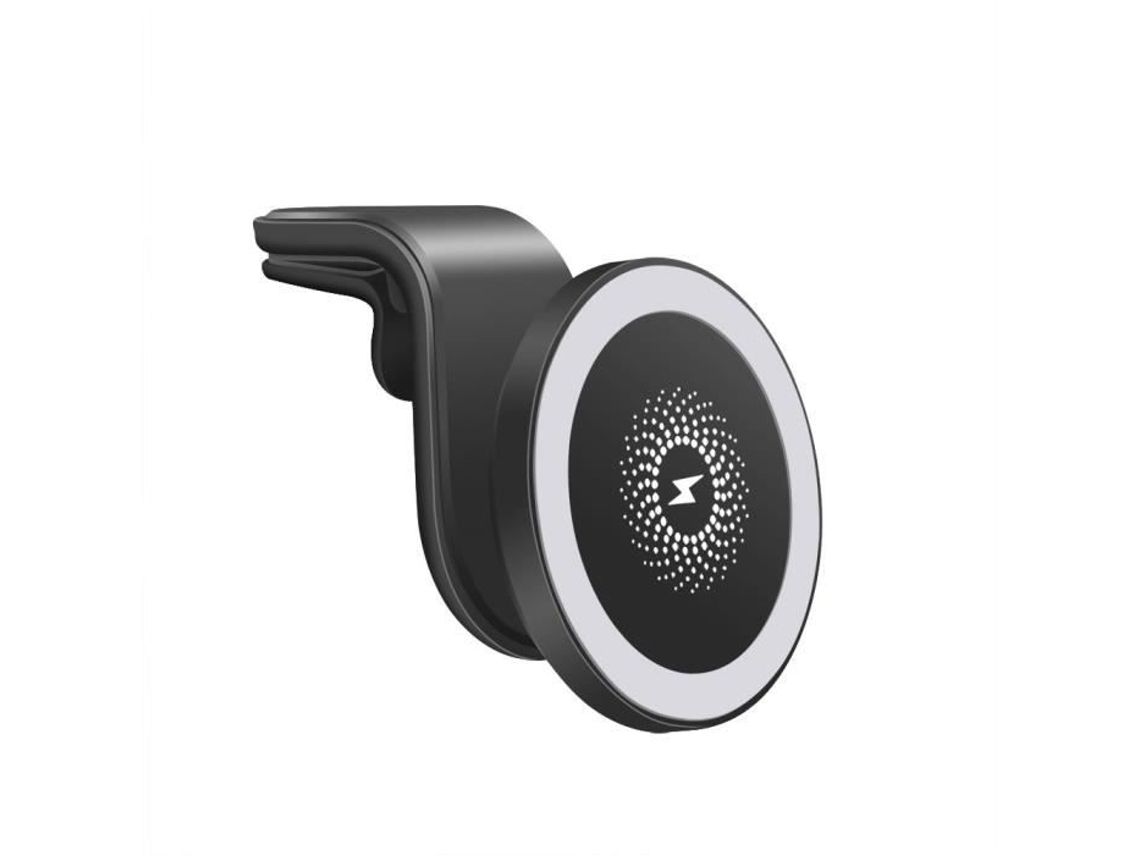 Soporte magnético negro para teléfono de coche, cargador inalámbrico rápido de 15W para Iphone 12 AIHONTAI