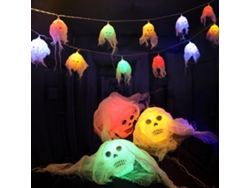 2026-luces De Cadena Con Colgantes De Fantasmas Led Luminosos Para Decoración De Halloween Interior Y Exterior