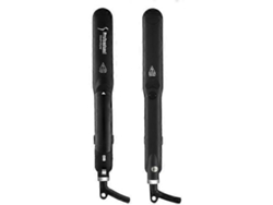 Plancha de pelo doble 2 en 1 Nostalgia88 con calentamiento rápido por vapor (negra)