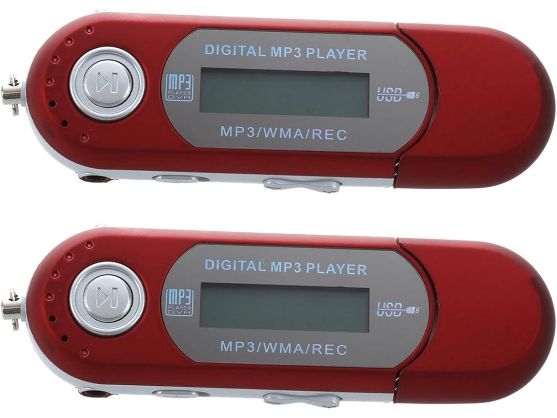 Haude 2x Memoria Usb De 8 Gb Reproductor Mp3 Radio Fm Rojo