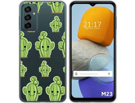 Carcasa para Samsung Galaxy M23 5G TUMUNDOSMARTPHONE Dibujos Transparente Cactus Multicolor