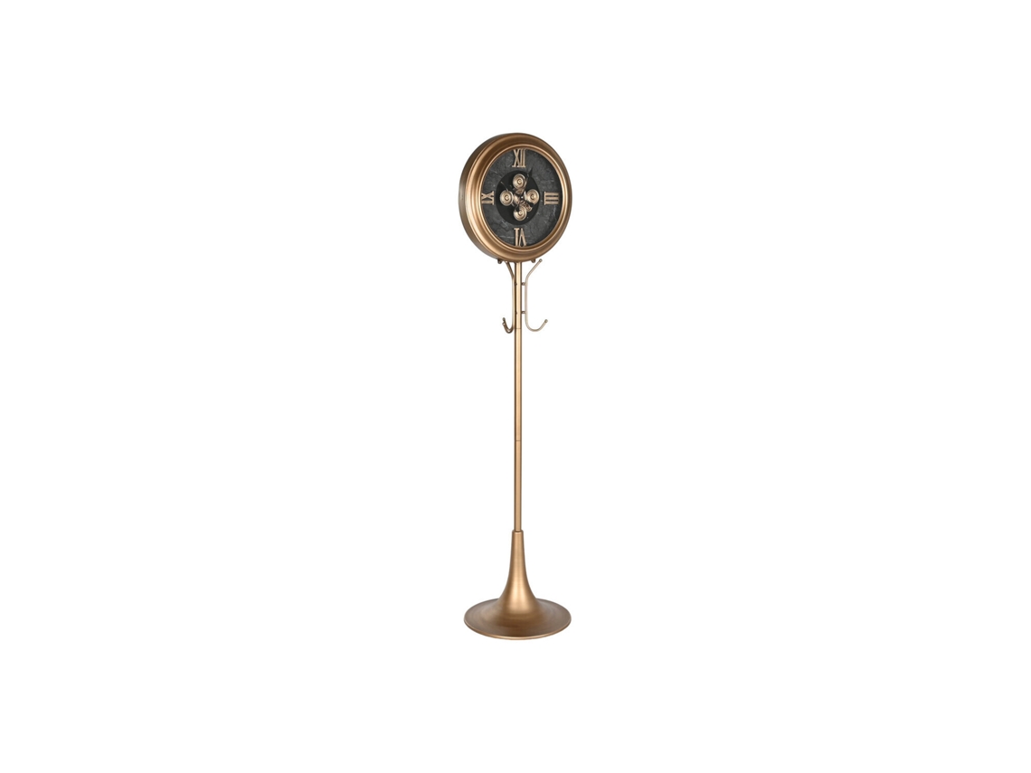 Reloj de pie de metal con cristal y colgador dorado, 45x40x178cm ALEXANDRA HOUSE LIVING