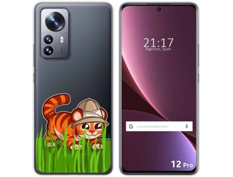 Carcasa para Xiaomi 12 Pro 5G TUMUNDOSMARTPHONE Dibujos Transparente Tigre Multicolor