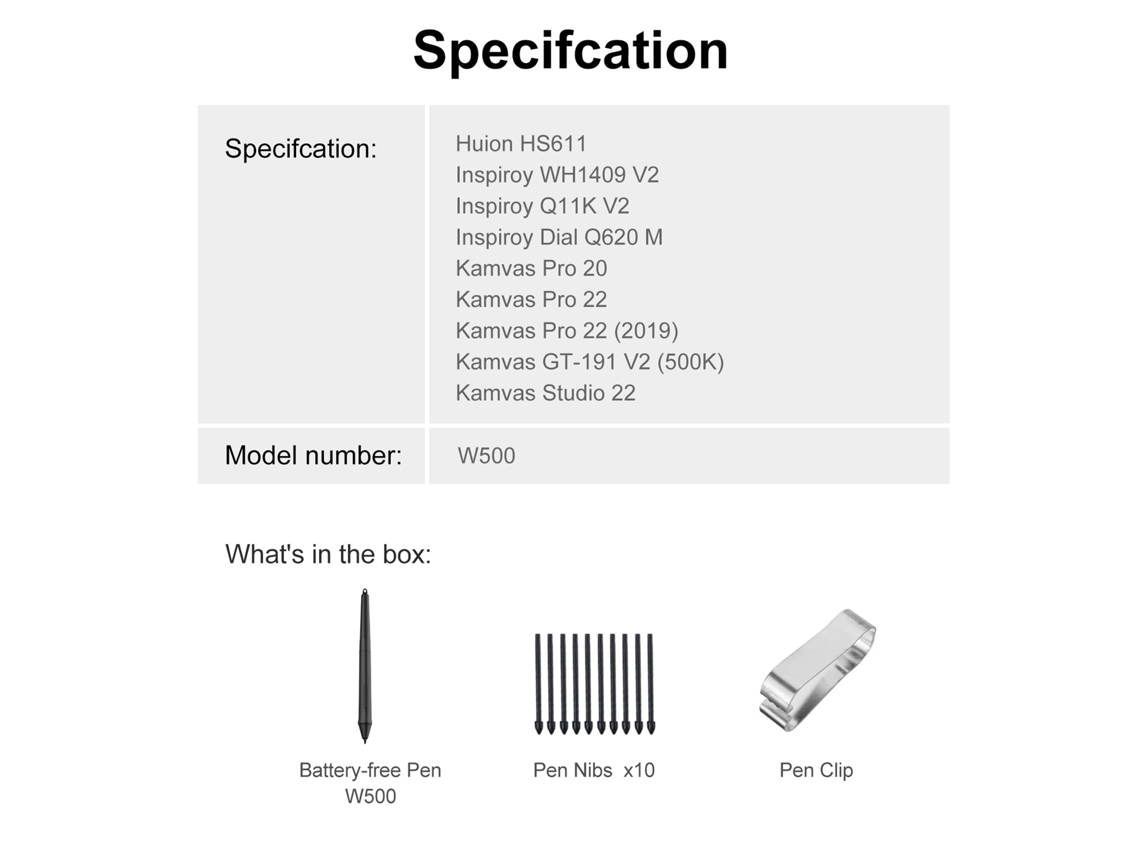 Lápiz Óptico Huion 8192 Sin Batería Con Niveles De Presión Para Tablas Gráficas