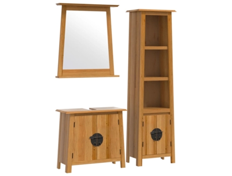 Conjunto 3 de muebles de baño VIDAXL madera maciza de pino