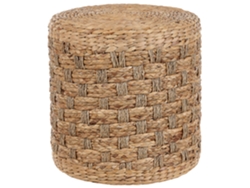 Puf de estilo boho BELIANI Basslet de Algas marinas, Jacinto de agua Natural 40x40x40