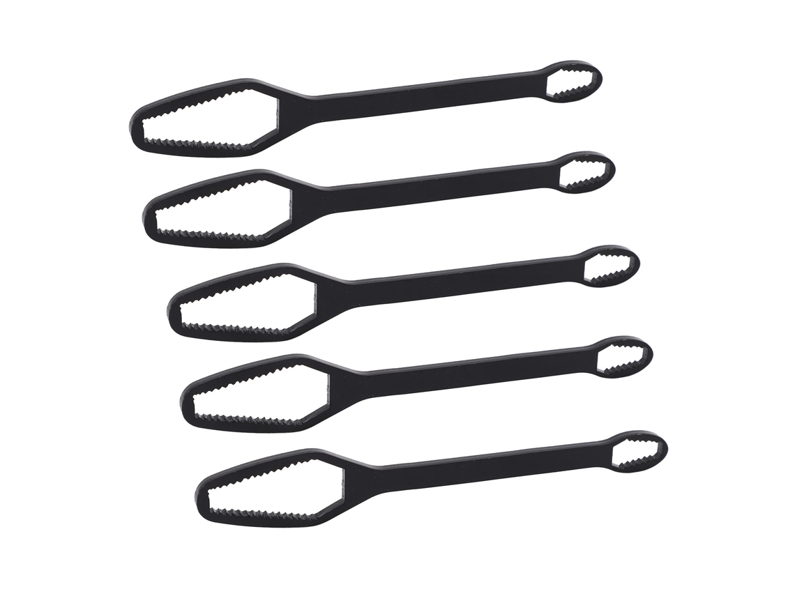 5 Piezas Llave De Dos Extremos Autoajustable Multifuncional Llave De Ajuste Herramienta 3‑17mm Negra