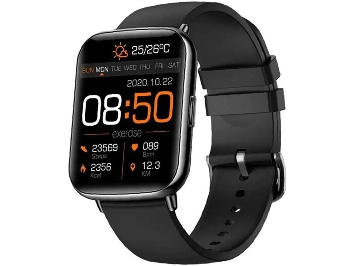 Pulsera inteligente Bestvite X27 con monitor de temperatura, saturación de oxígeno, frecuencia cardíaca, presión arterial, podómetro y calorías (negro)