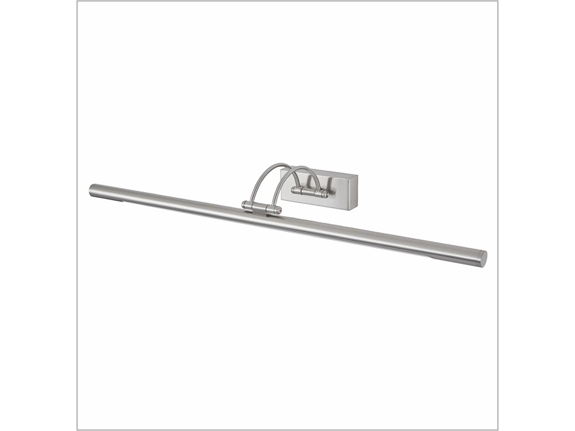 Aplique LED de pared para iluminar cuadros, espejos, murales, 12W, tradicional, luz cálida 3000K ,Niquel mate, articulado y giratorio. 65cm PAPUQ