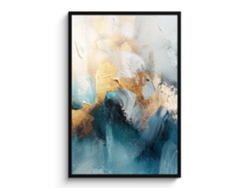 Póster Enmarcado Abstracto - Arte - Oro - Azul 80x120 Cm