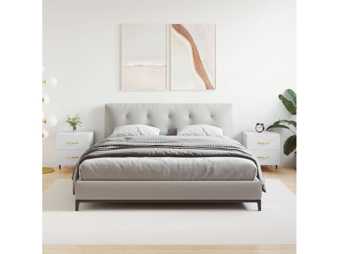 Mesitas de Noche 2 Pzs 40X35X47,5 Cm Deriv. de Madera Blanco