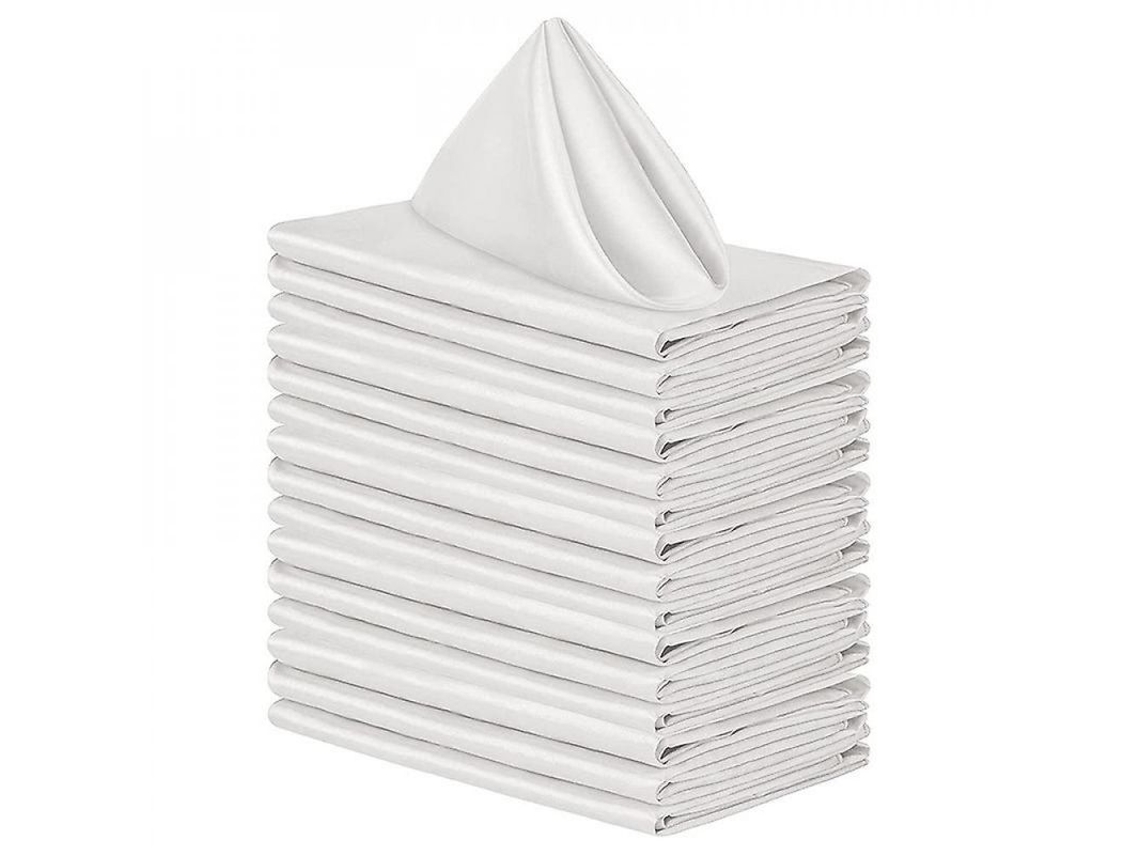 12 Manteles Textiles Blancos Lavables Y Reutilizables De 30x30 Cm Para Cocina.