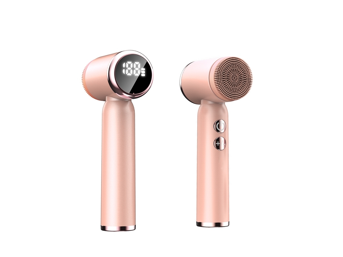 Cepillo Facial 6 en 1 para Limpieza y Exfoliación Cepillo de Limpieza Facial Giratorio con Pantalla Led YEMAESRE Cepillo de Limpieza Facial Eléctrico Rosa