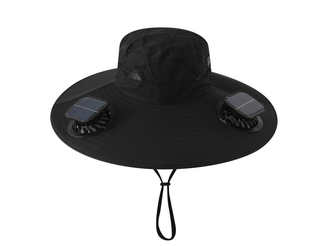 (cuadrado Negro) Sombrero Con Ventilador Solar, Recargable, Parasol Para Pesca Al Aire Libre Y Sombrero De Protección Solar