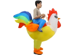 Divertido Disfraz Inflable De Gallo Para Adultos, Hecho De Poliéster Ligero, Cómodo Y Fácil De Usar.