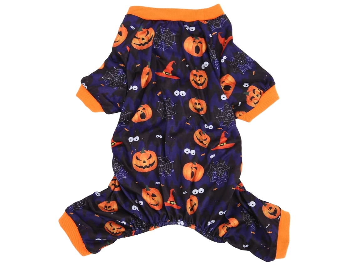 Roupa de Halloween para cães com núcleos vibrantes, elástica e macia para a pele, adequada para o inverno, para uso interno e externo.