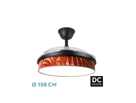 Ventilador DC Moda 72W Negro/Hoja Caldera 3 Aspas FABRILAMP