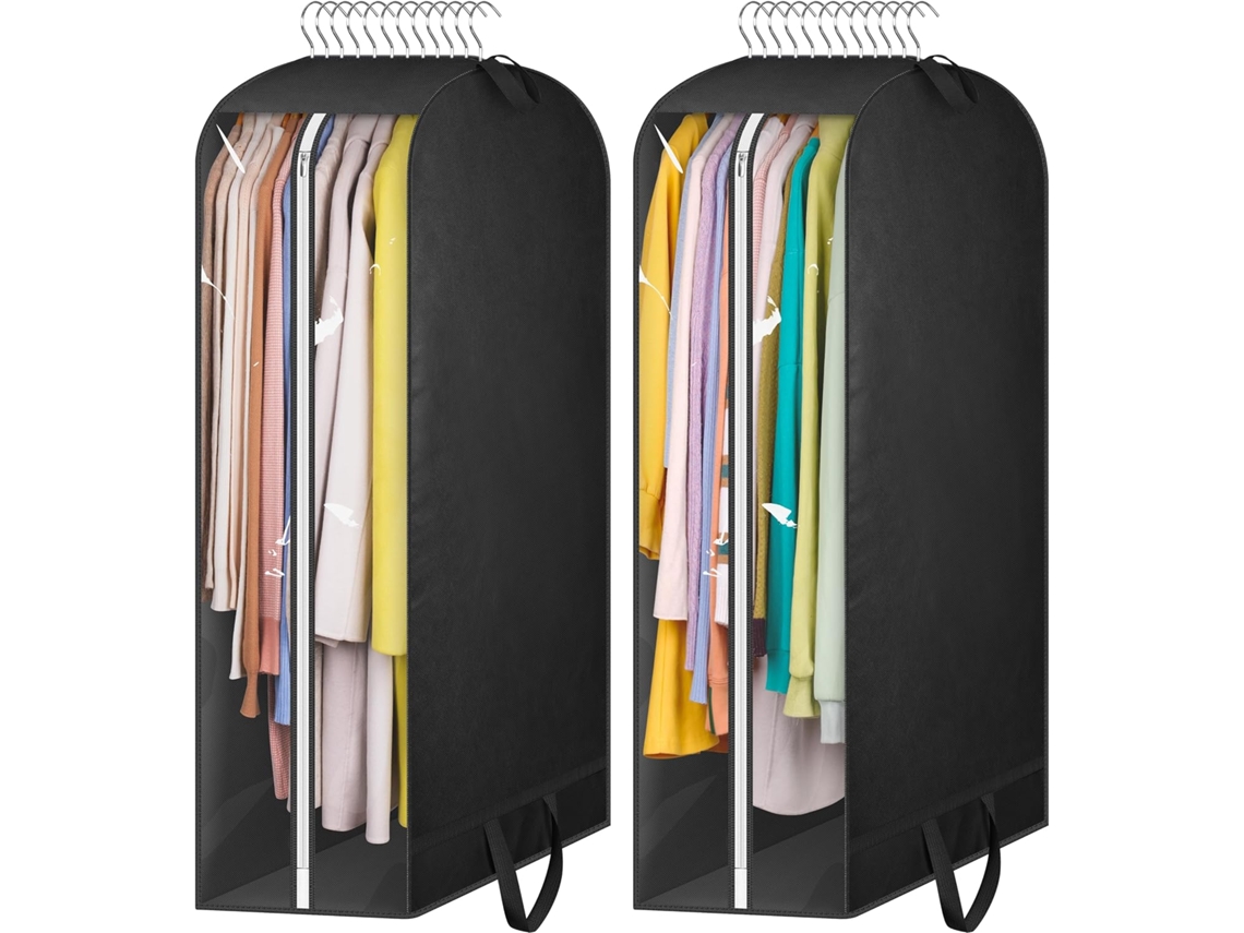 Bolsas para trajes Eifson 43 con asas, para abrigos, chaquetas y suéteres (paquete de 4, negras)
