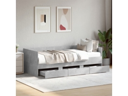 Sofá Cama Con Cajones Sin Colchón Gris Hormigón 90x190 Cm