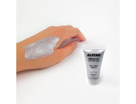 Maquillaje Gel Plata Glitter En Tubo ALPINO