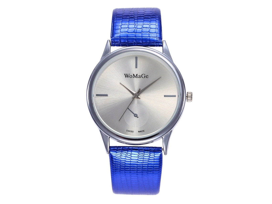 Reloj De Pulsera Analógico De Cuarzo De Moda Con Esfera Redonda Para Mujer Y Hombre (azul)