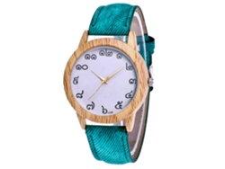 Reloj De Pulsera Casual De Cuarzo Verde Zhoulianfa Con Correa Vaquera.
