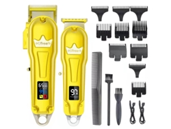 ZMDECQNA Cortapelos para hombres cortapelos profesional para corte de pelo recortador de barba recargable inalámbrico kit de aseo para recortador de huecos (dorado)