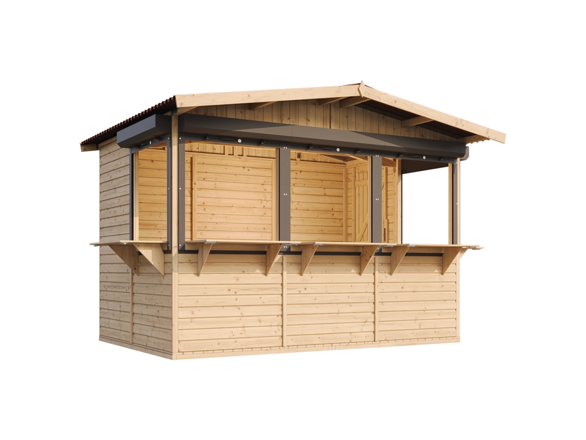 Caseta de jardín de madera M150bz 263 x 336 cm / 6 m² Timbela