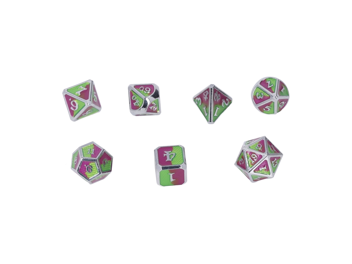 Juego De 7 Dados Poliédricos De Metal De Aleación Con Diferentes Formas Para Juegos De Mesa Y Fiestas.