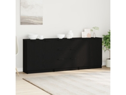 Juego de 3 aparadores de roble negro Wsd142332 Lovely Home