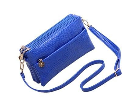Bolso Bandolera De Mujer Con Cremallera Multicapa, Azul Zafiro ZMDECQNA