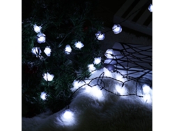 Luces LED solares impermeables blancas de 11/12/22 m para fiestas navideñas, jardines y decoración del hogar.
